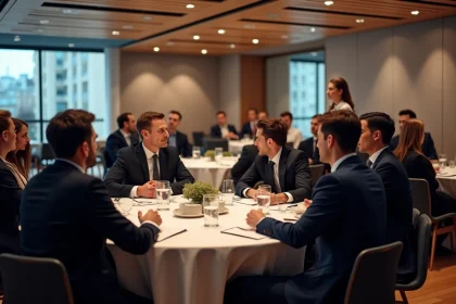 Groupe de professionnels lors d'une conf&eacute;rence &agrave; Paris