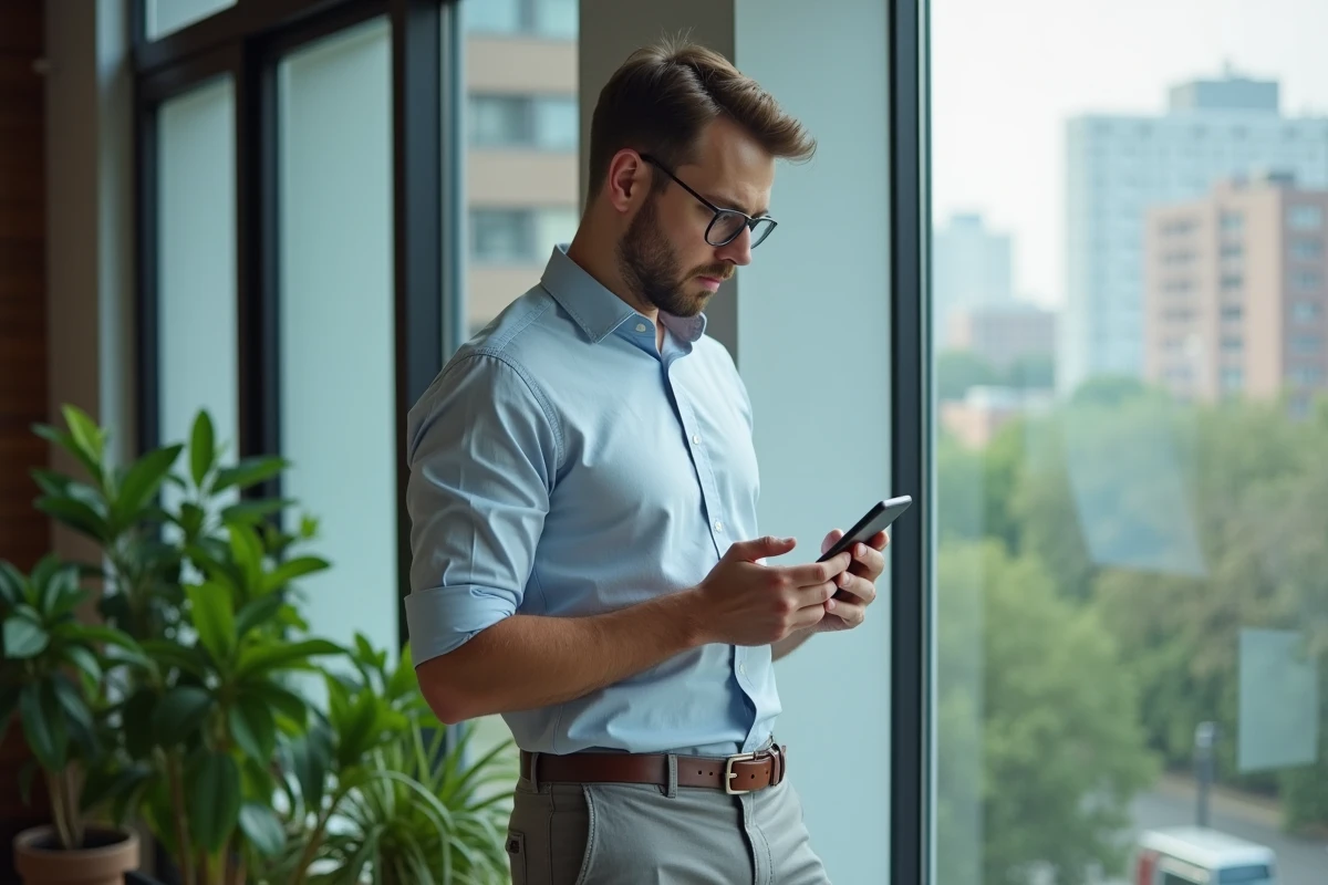 Homme dans un espace de coworking urbain